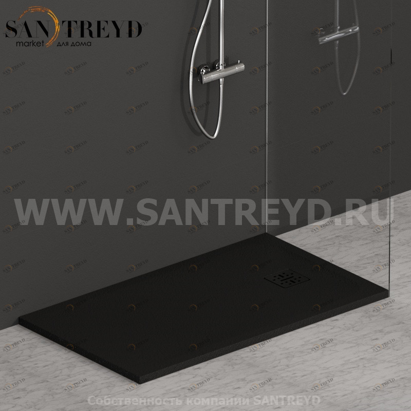DP12070504 Душевой поддон 120х70 см цвет Черный бархат Globo DOCCIAPIETRA Италия Ceramica Globo
