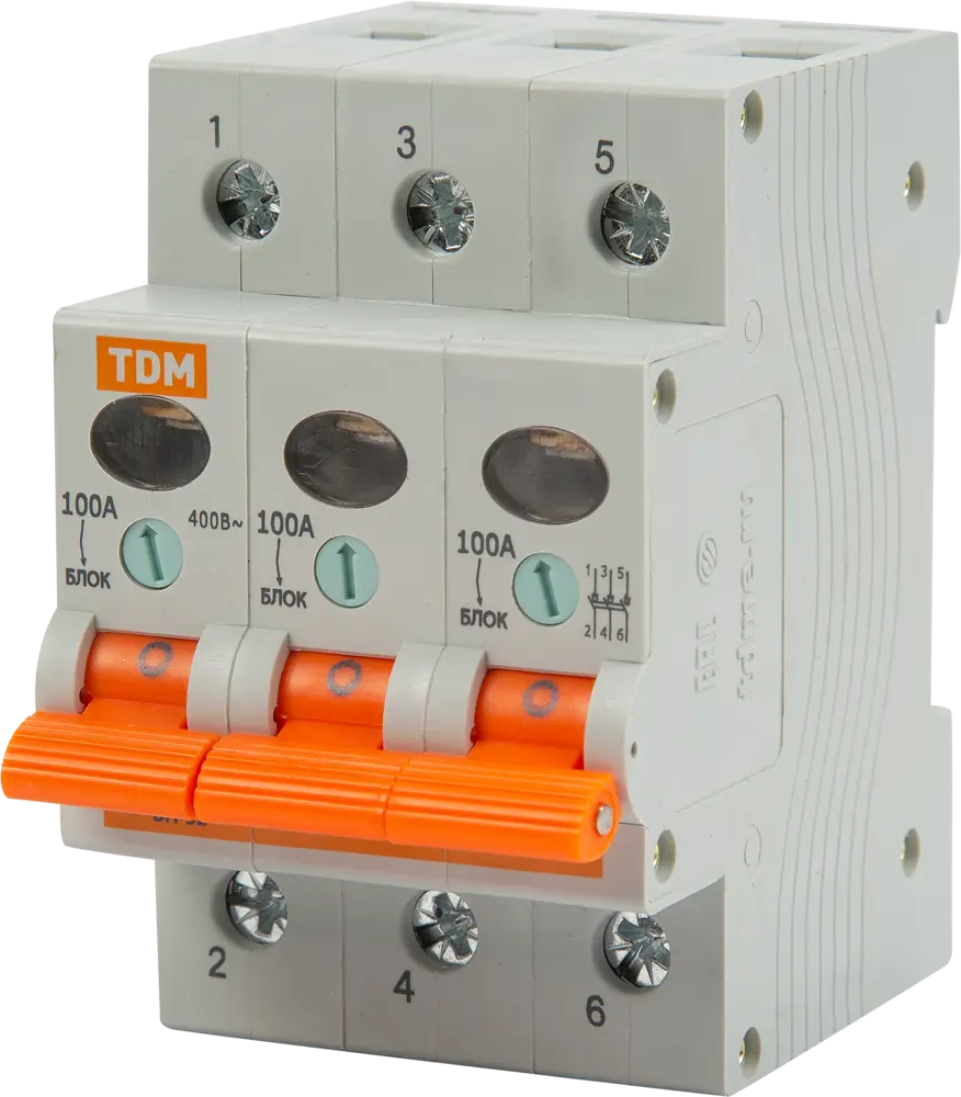 Выключатель нагрузки TDM Electric ВН-32 3P 100А для электрощитов 84399562