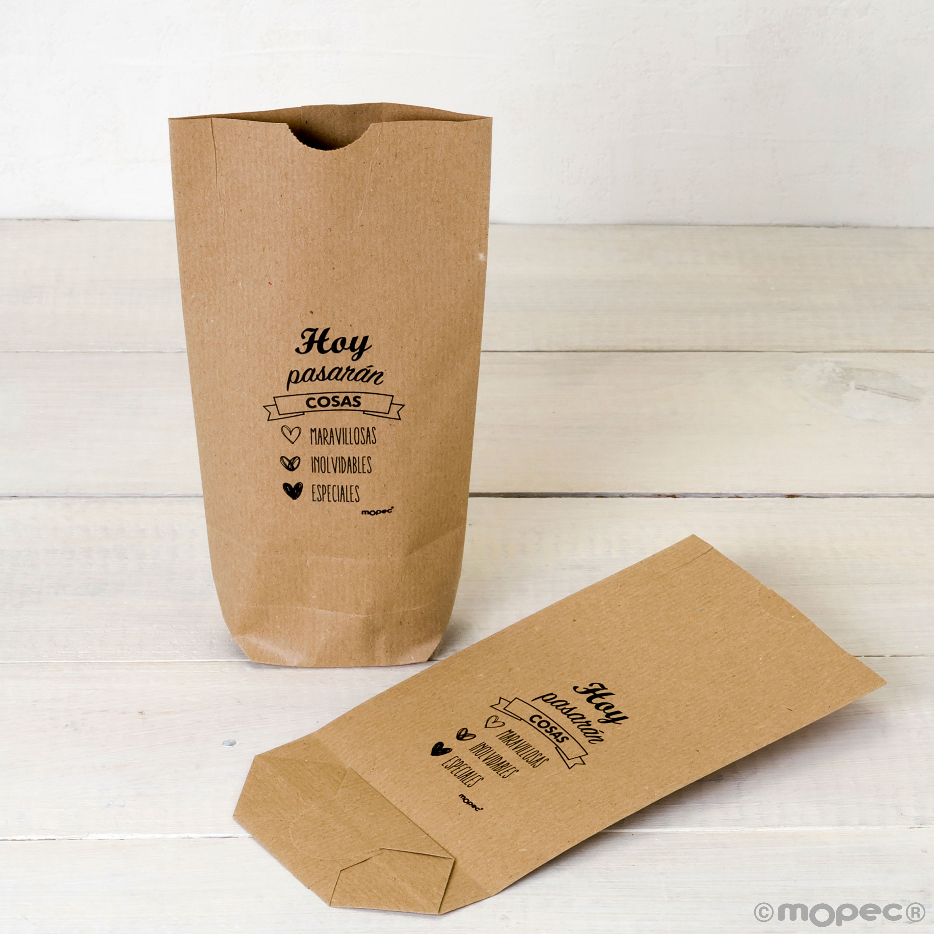 E729.07.1 Сумка kraft, «Вещания сегодня ...» 25 единиц. Dekoraniaevents Bodas 