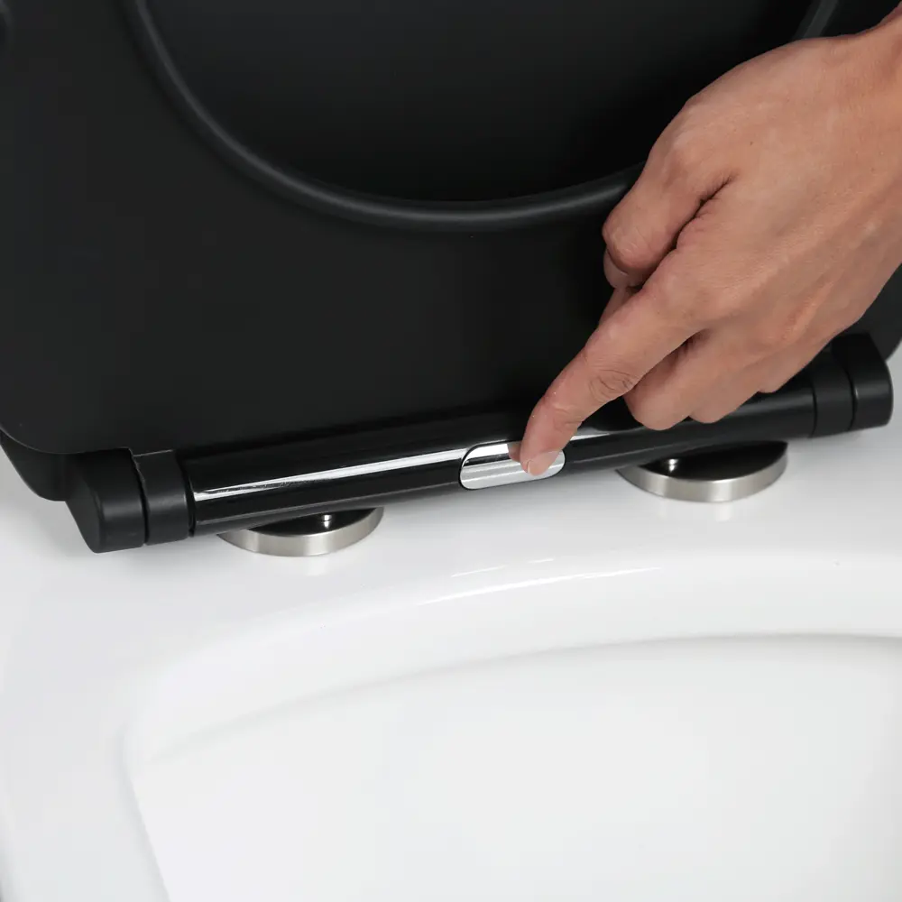 Сиденье для унитаза KONSENSA Силла с микролифтом цвет черный STLM-2146568 - Вид №8