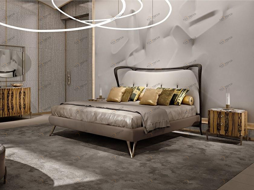 Bellotti Ezio Двуспальная кровать ясень с тафтинговым изголовьем Gea 2018-80