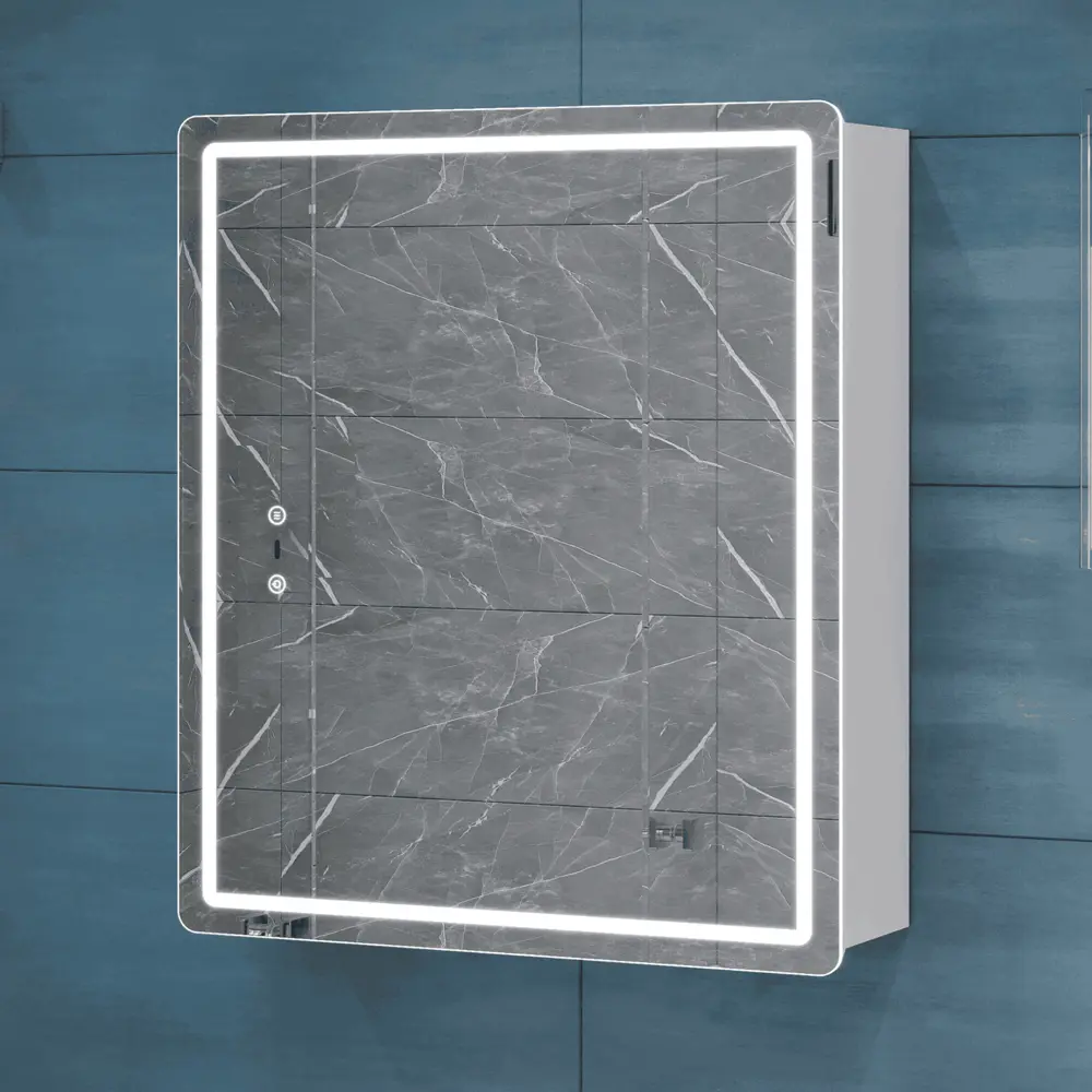 Шкаф для ванной комнаты с зеркалом Vigo Bloss 49.7x60x17 см с подсветкой STLM-2171016 - Вид №9