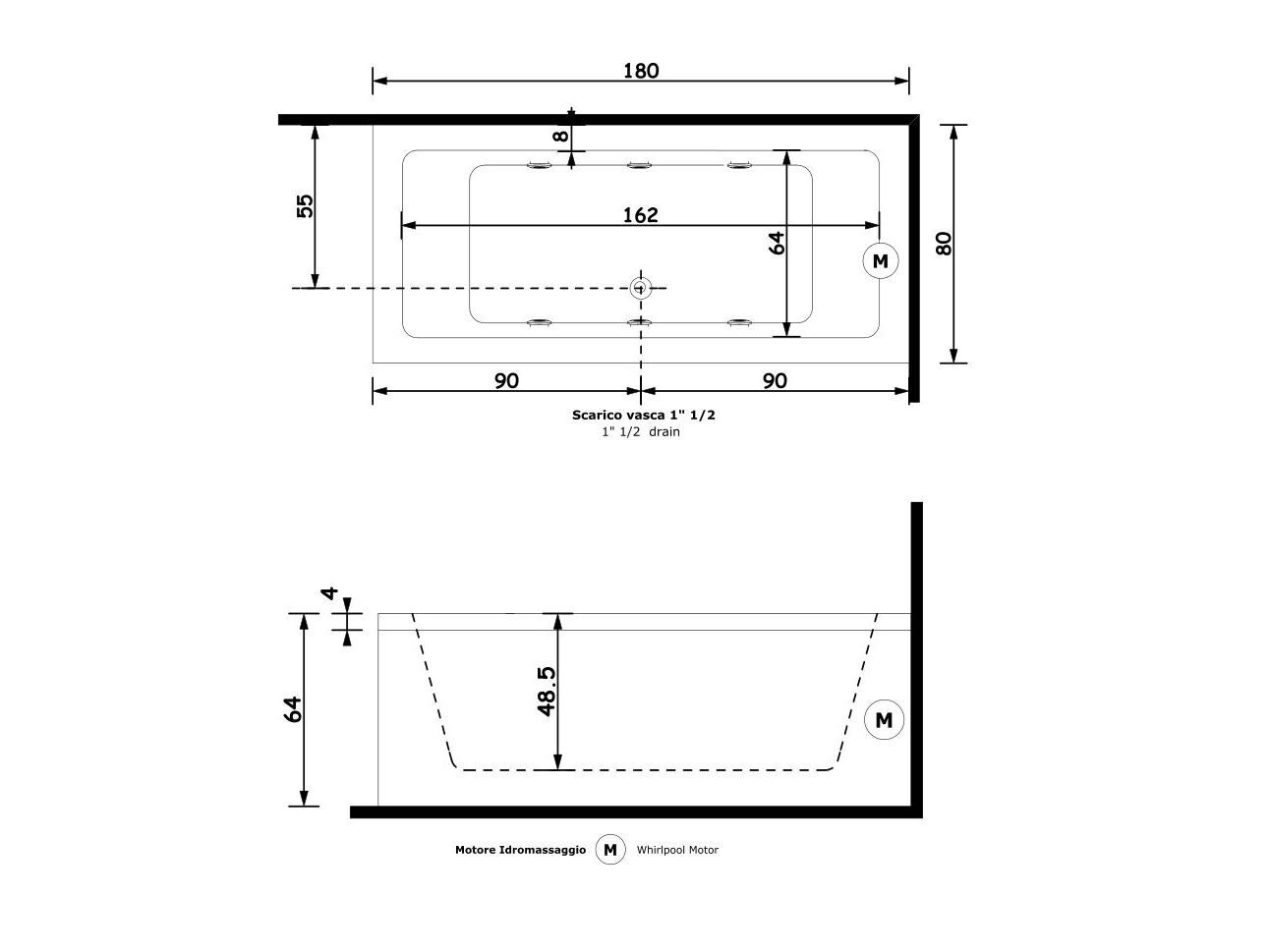 Прямоугольная ванна с гидромассажем Gruppo Treesse мебель для ванной комнаты - стандартные ванны ARCH-00119751 - Вид №6