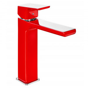 103388003  Смеситель для раковины среднего размера Tiera - красный-хром