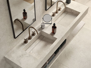 Двойная подвесная раковина из керамогранита