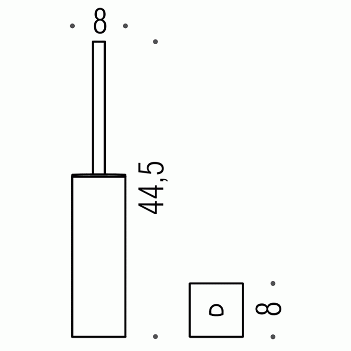 B6206 Ёршик напольный (хром) COLOMBO LULU Colombo Design - Вид №1
