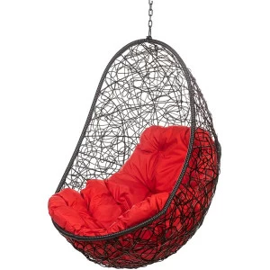 Кресло подвесное черное с красной подушкой Easy BS BIGARDEN  00-3974094 Черный