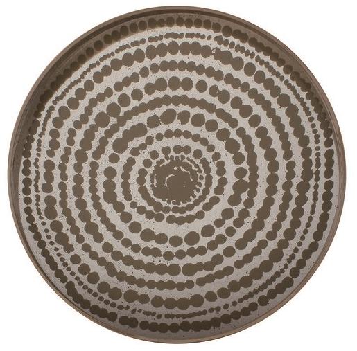 Ethnicraft Круглый поднос из дерева и стекла Tribal quest 20373 - Вид №1