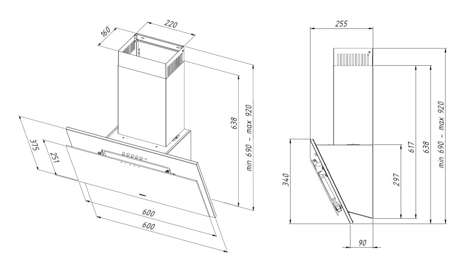 9940341 Вытяжка наклонная Akpo WK-4 Juno eco II белый/белый STDN-0121870 - Вид №12