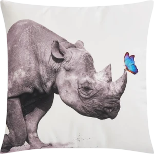 Декоративная подушка Seasons Носорог 40x40 см цвет черно-белый