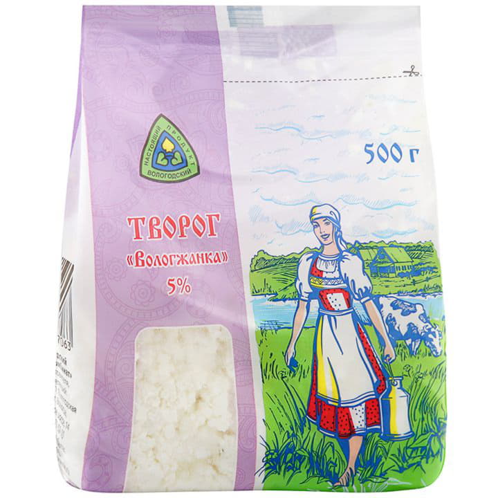 Творог 5% Вологжанка 500 г БЗМЖ Santreyd 8564 - Вид №1