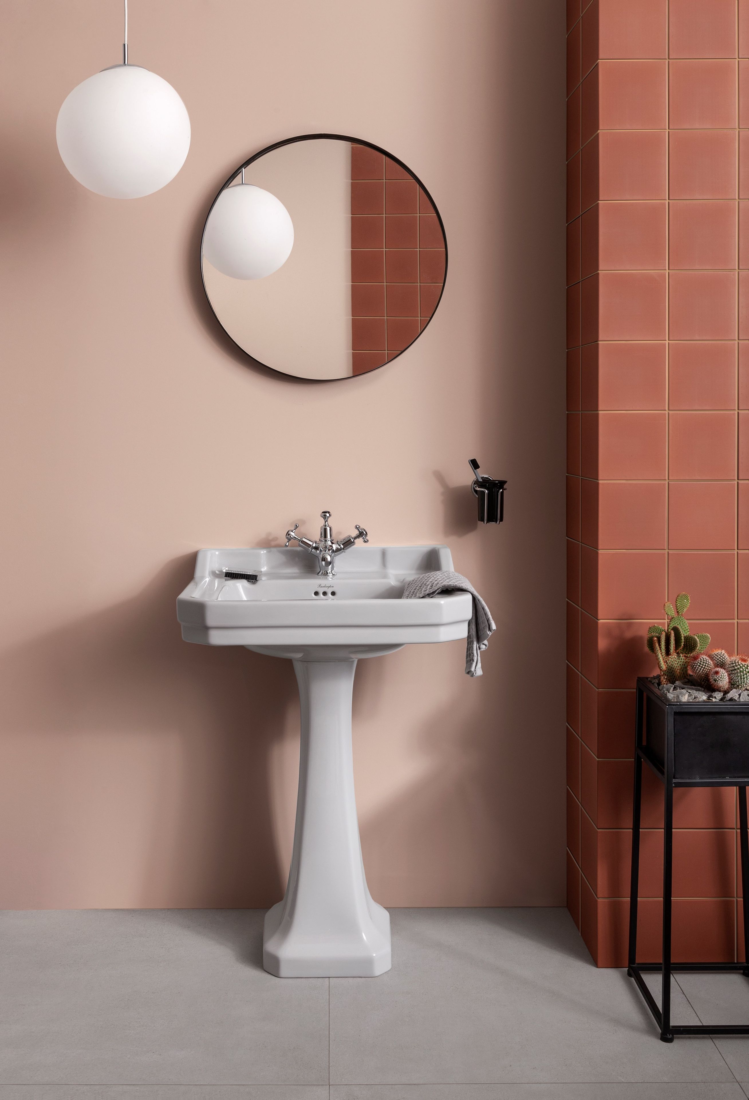 Прямоугольный умывальник из стекла на колонне Burlington На заказ ARCH-00028147 - Вид №12