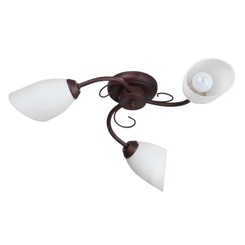 Люстра потолочная Vitaluce Брауни 3 лампы 9м² Е14 цвет коричневый матовый STLM-2149244 - Вид №1