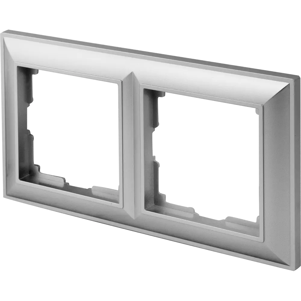 Рамка для розеток и выключателей Werkel Fiore 2 поста, цвет серебряный STLM-2001387 - Вид №1