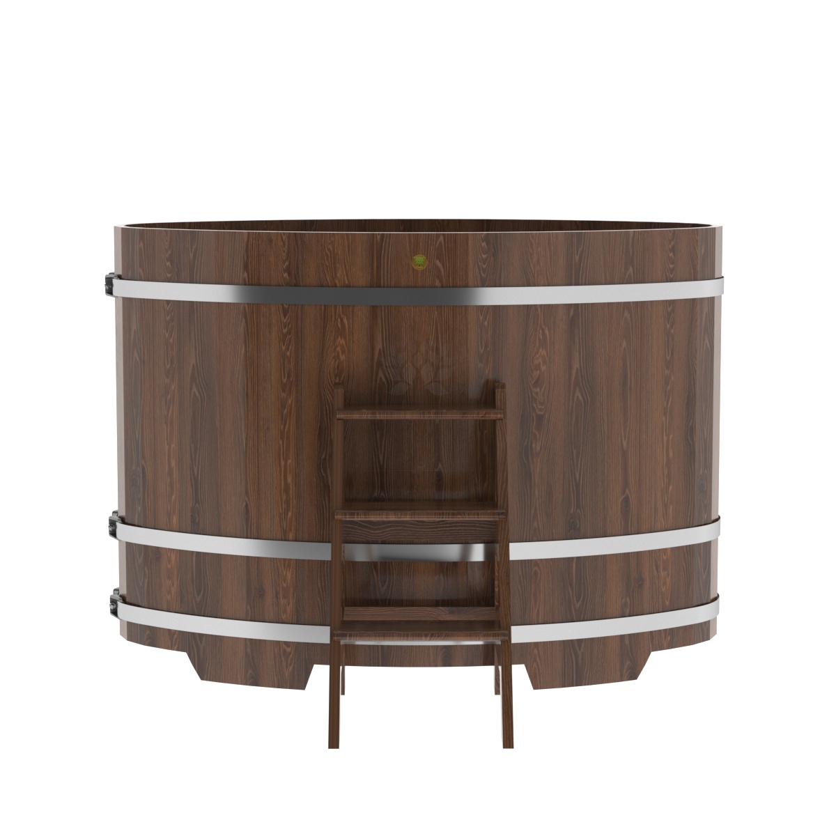 1294 Купель овальная из дуба 0,92х1,66х1,2 морёная Alyarus  - Вид №3