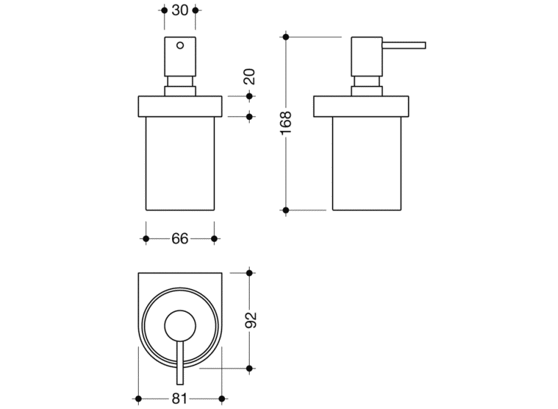 800.06.11045 Дозатор для мыла или дезинфицирующего средства с держателем HEWI USA Produkte  - Вид №4