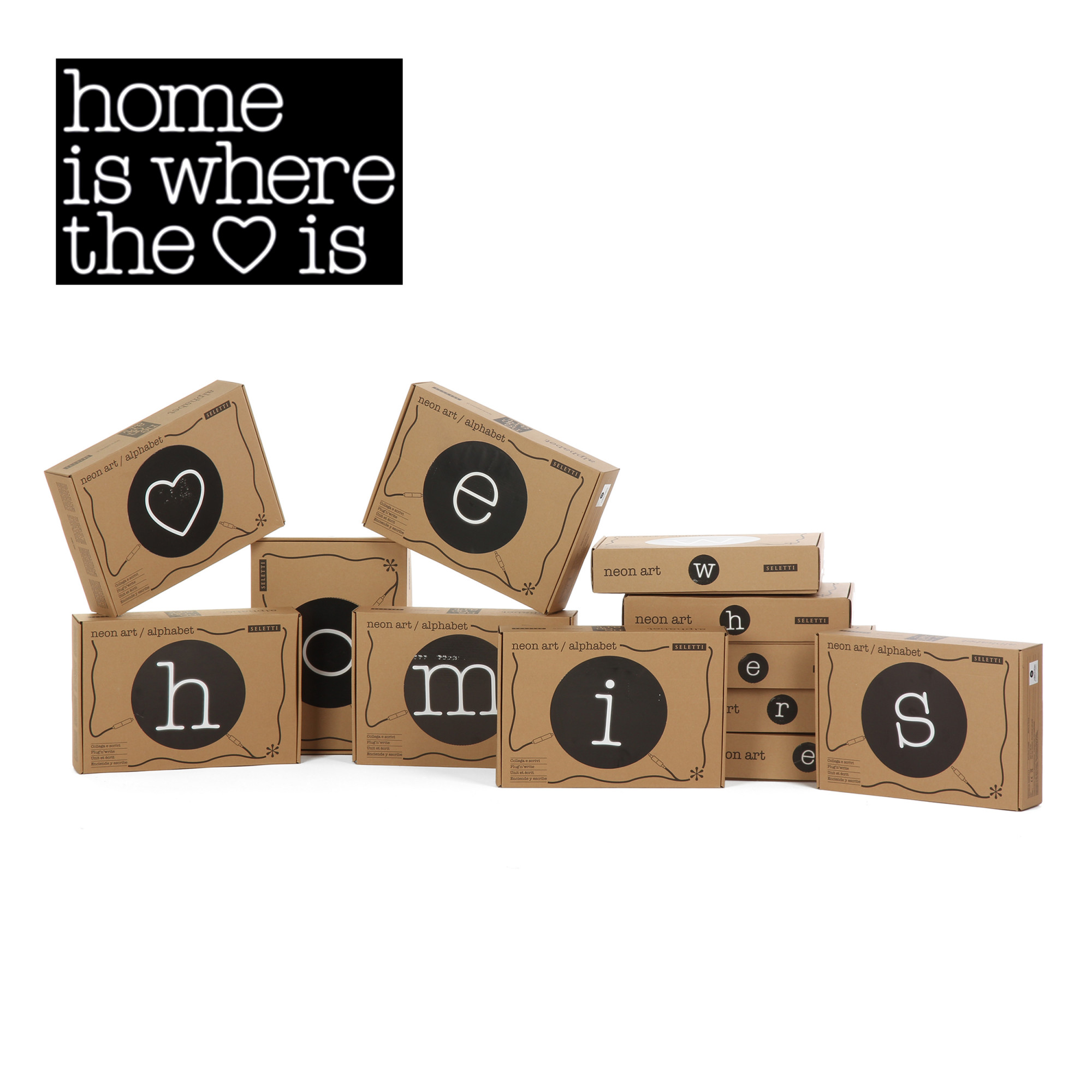 8008215001319 Настенный светильник neon art home is where the love is Seletti 