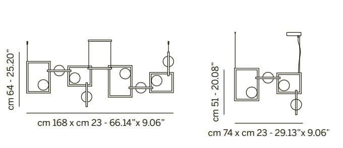Металлический подвесной светильник и pyrex Euroluce Lampadari Rhythm ARCH-00105923 - Вид №2