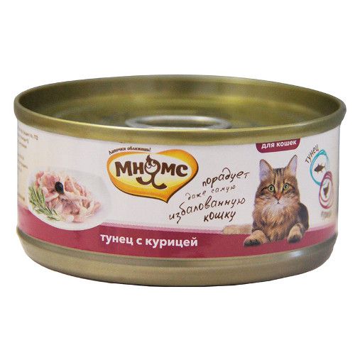 ПР0030900*24 Корм для кошек Тунец с курицей в нежном желе конс. 70г (упаковка - 24 шт) МНЯМС 