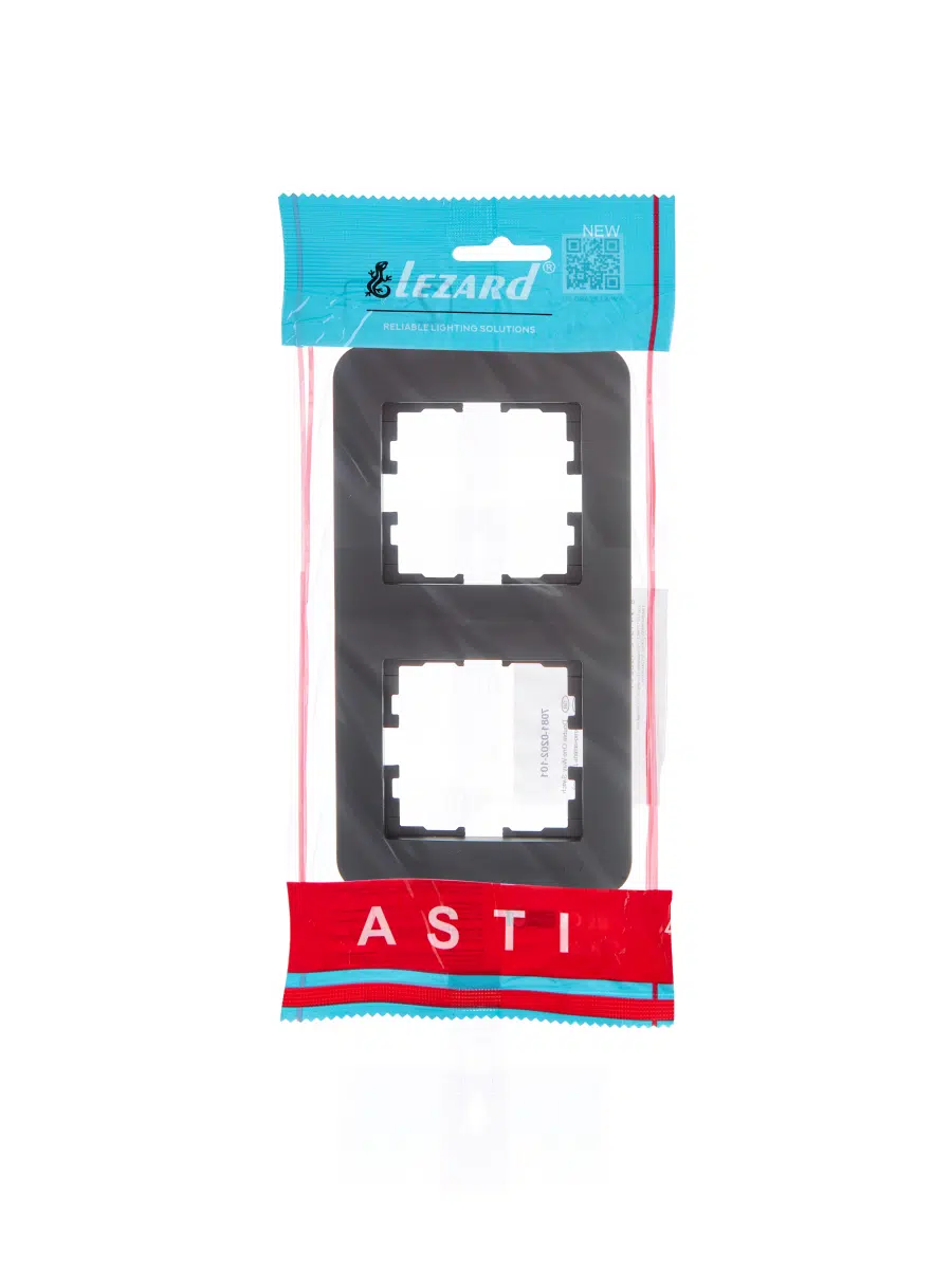 ASTI Рамка 2-ая вертикальная б/вст чёрный бархат LEZARD 7081-4200-152 - Вид №3