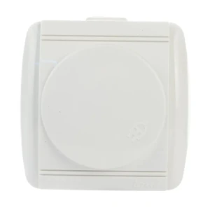 Розетка керамическая Lezard Nata с заземлением крышка цвет белый