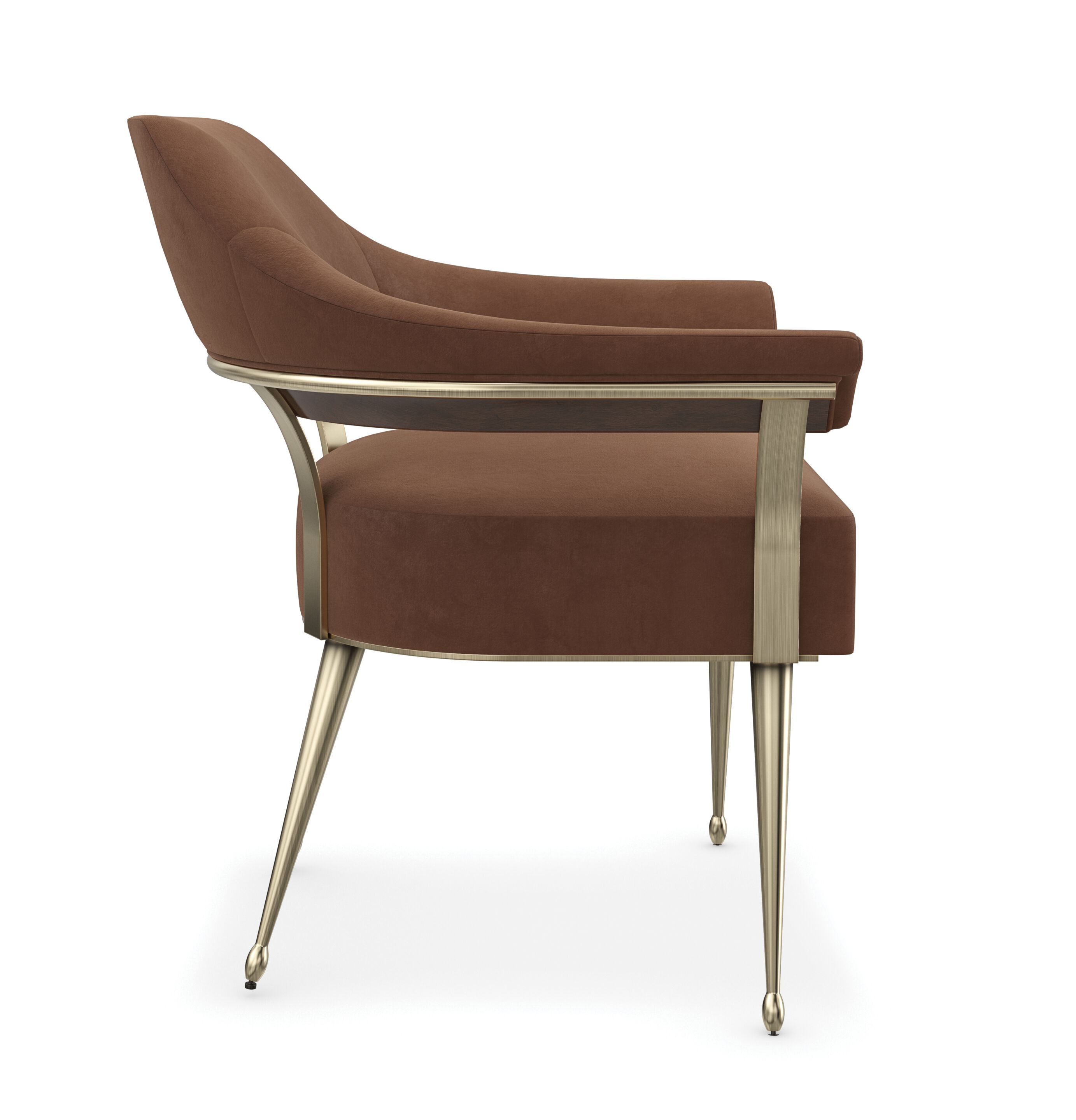 Кресло из мохера с открытой спинкой и подлокотниками Caracole LOUISETTE ARCH-00142285 - Вид №6