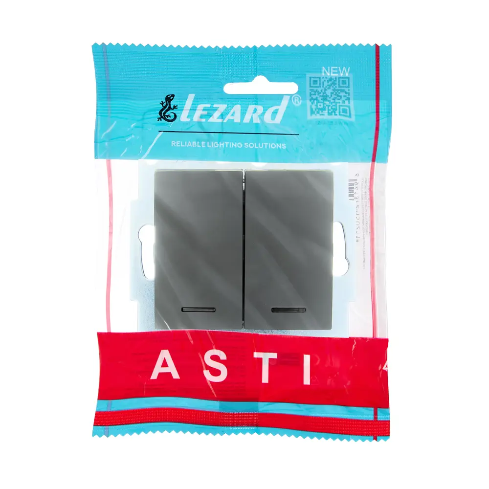 Выключатель встраиваемый Lezard Asti 2 клавиши с подсветкой цвет платина 89385508 STLM-2173260 - Вид №3