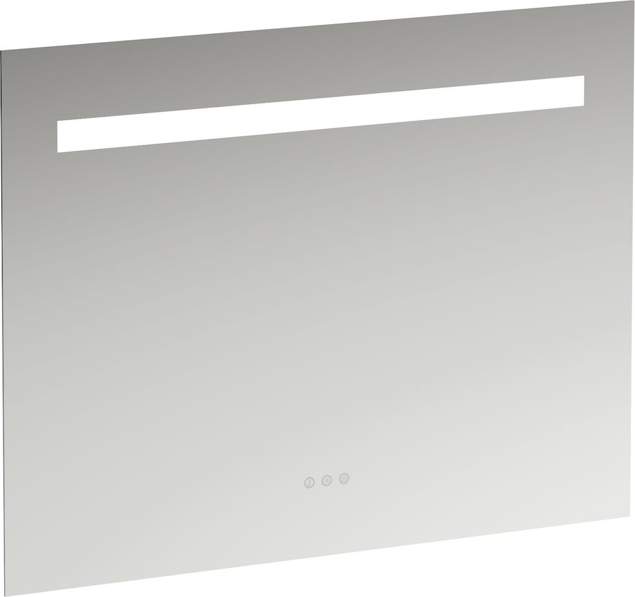 H4476539501441 Зеркало, 900 мм, с встроенной горизонтальной LED подсветкой и естественным светом, три сенсорных выключателя (вкл/выкл/затемнение/изменение цветовой температуры 2700–6000 K), алюминиевый каркас, IP44 LAUFEN PRO