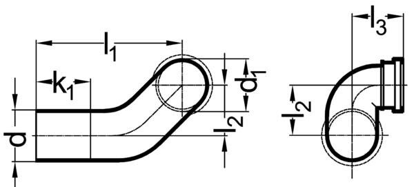 SANIT 700001300 Настенный туалет лук, PE слив, горизонтальный, правый  - Вид №1