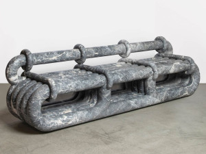 3-местный мраморный диван