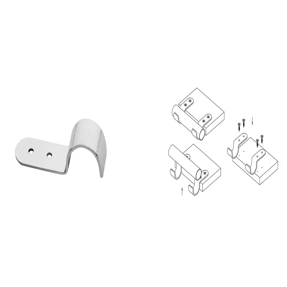 Крепление панели горизонтально d25 мм, цвет хром, 2 шт Santreyd STLM-2185269 - Вид №6