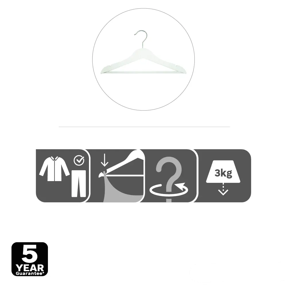 Плечики для одежды детские KONSENSA  30.5 см дерево цвет белый Плечики детские STLM-2102477 - Вид №3