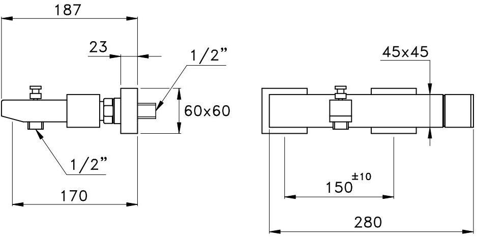RUBINETTERIE STELLA Смеситель для ванны / смесителя для душа Bamboo quadro sun-id-1453387 - Вид №1