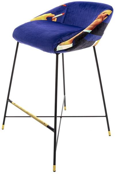 Seletti Высокий табурет из ткани со спинкой Seletti wears toiletpaper 16166 - Вид №1