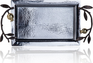 10612952 Michael Aram Поднос прямоугольный Michael Aram Гранат 31x15см, сталь нержавеющая, серебристый Сталь нержавеющая