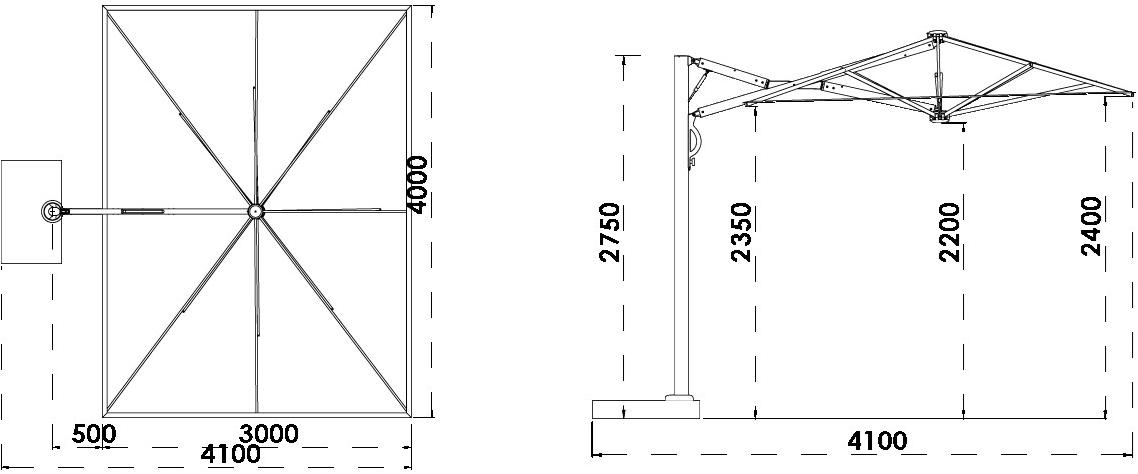 Scolaro Parasol Регулируемый зонтик с боковой стойкой Galaxia Asc  - Вид №10