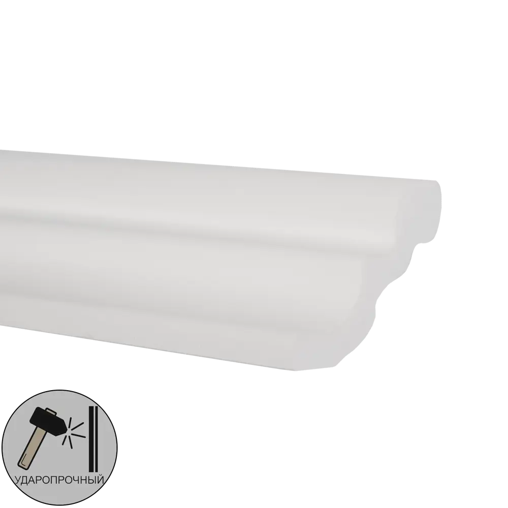 Плинтус потолочный полистирол ударопрочный NMC WT9 белый 42х49х2000 мм STLM-2162381