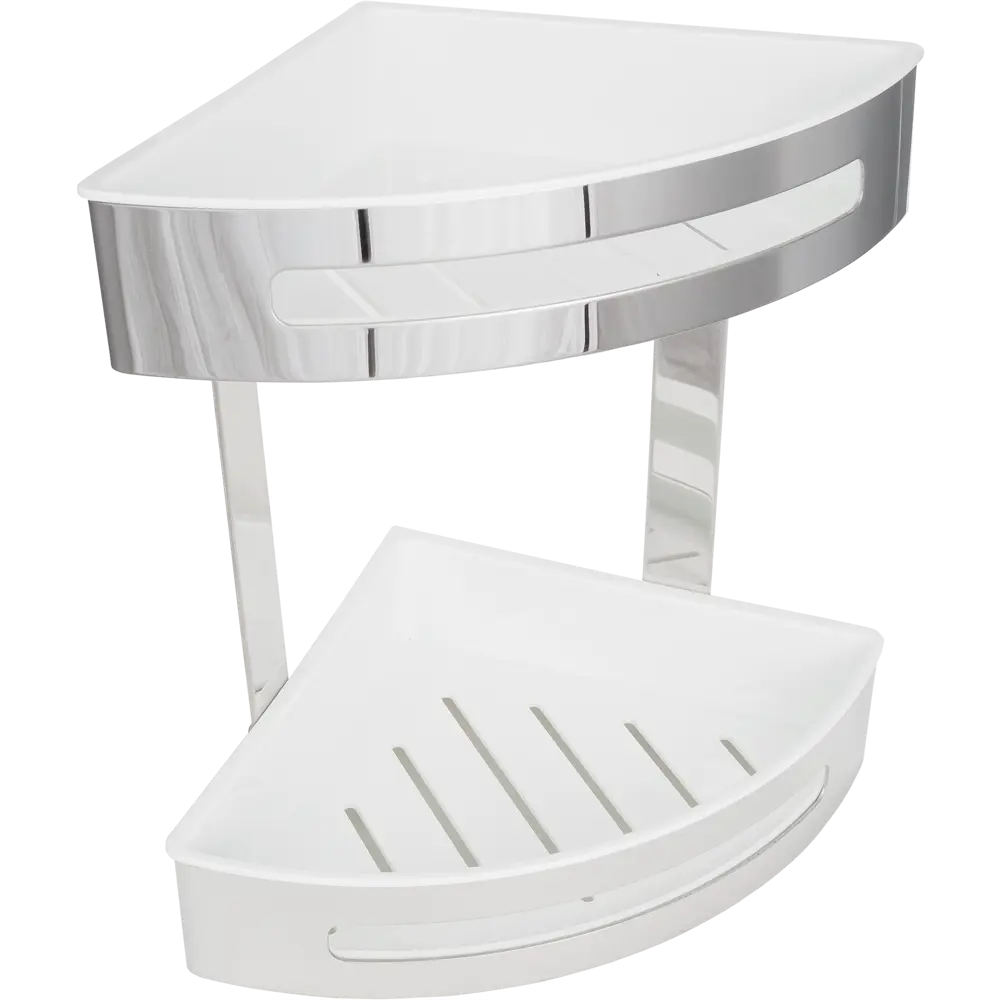 Полка для ванной комнаты Royal двухъярусная угловая, 20.6х20.6х29 см, сталь BRISSEN STLM-2025613 - Вид №1