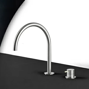 Смеситель для раковины матовая сталь с серой ручкой Toki Radomonte TKI32SCIL29