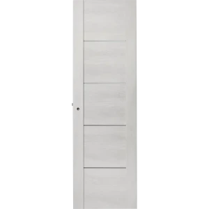 Дверь межкомнатная глухая с замком в комплекте Квадро 60x200 см ПВХ цвет шале капучино