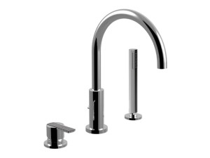 Смеситель для ванны с 3 отверстиями и ручным душем