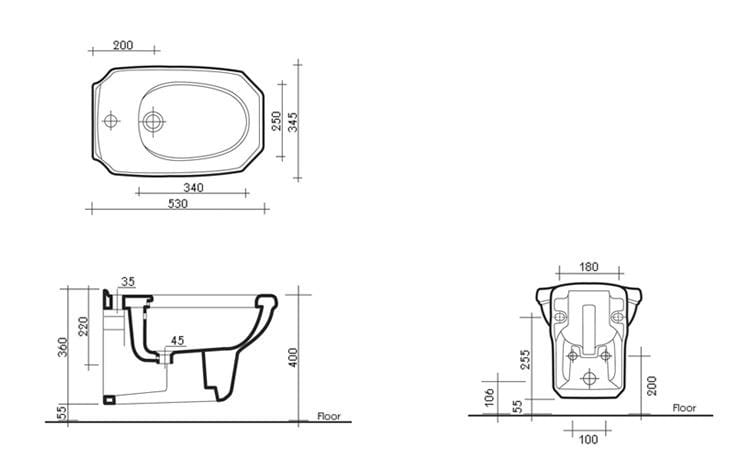 Керамическое подвесное биде BLEU PROVENCE ARCH-00061665 - Вид №6