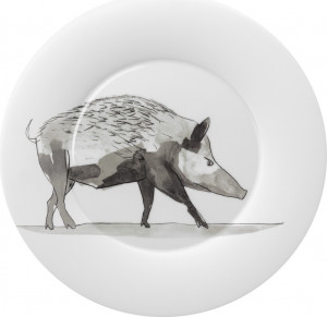 10602550 Hering Berlin Тарелка обеденная Hering Berlin "Охота" "Кабан" 29см Фарфор