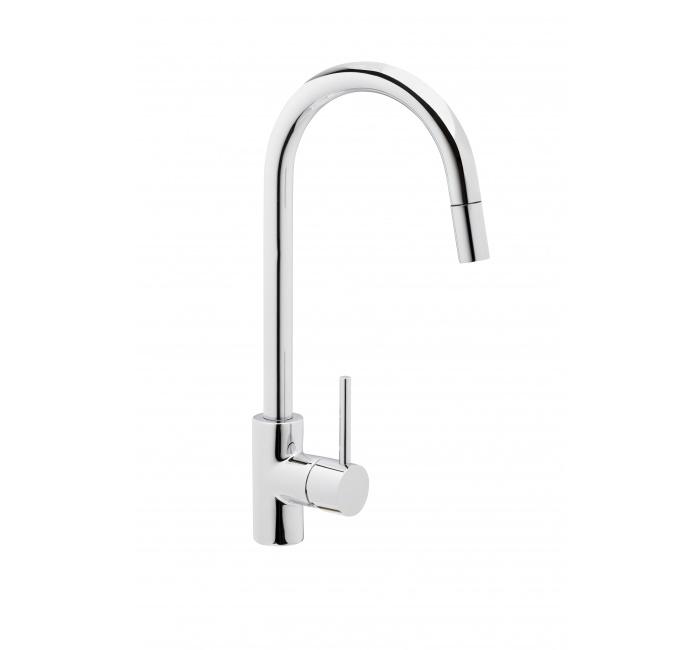 GENEBRE Frv61206 Смеситель для мойки, однорычажный, с вытяжным изливом  - Вид №1