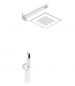 Aquaelite KINO KT058 A Набор для душа 250x250 мм, нержавеющая сталь, прямой кронштейн, квадратный ручной душевой набор из АБС-пластика 