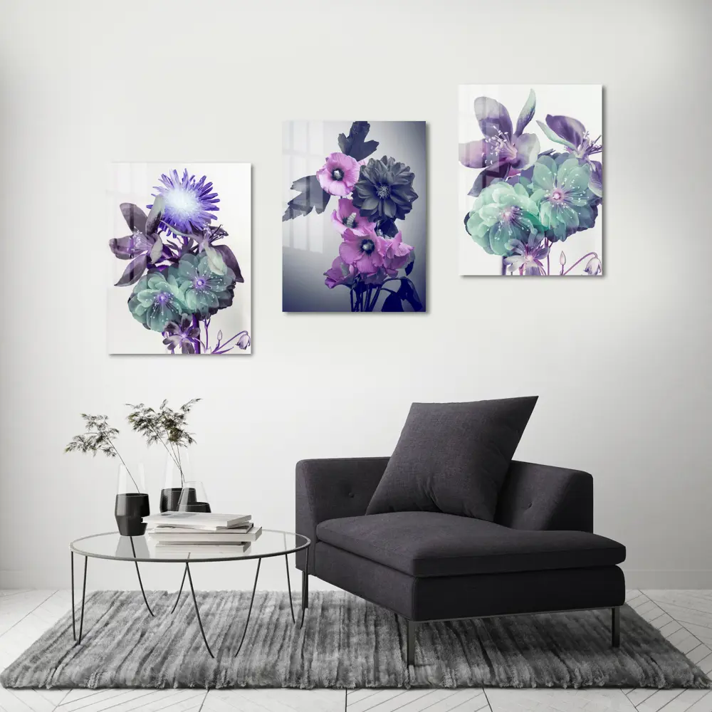 Картина на стекле "Цветы сиренево-серые" 60x80 см 82924211 STLM-2036770 ARTABOSKO  - Вид №4