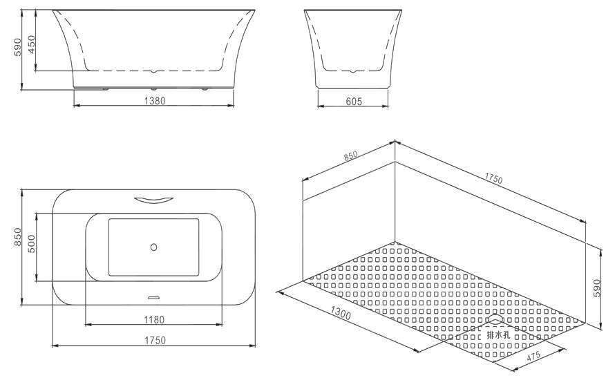M706W Ванна акриловая SSWW  - Вид №5
