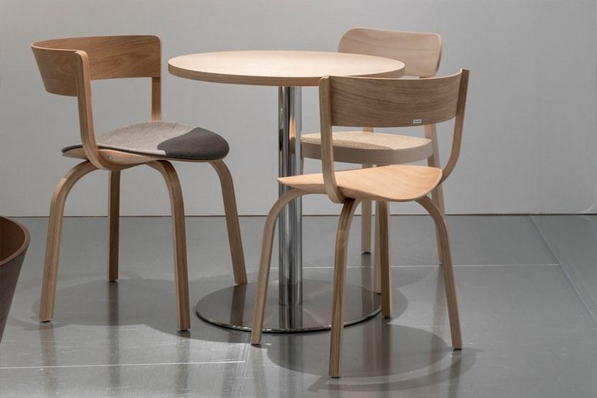 Thonet Круглый стол из нержавеющей стали и дерева S 1123 sun-id-1356539 - Вид №3