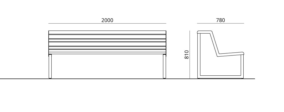 Скамья со спинкой и двойным сиденьем Urbantime Портфель.h24 ARCH-00067561 - Вид №7