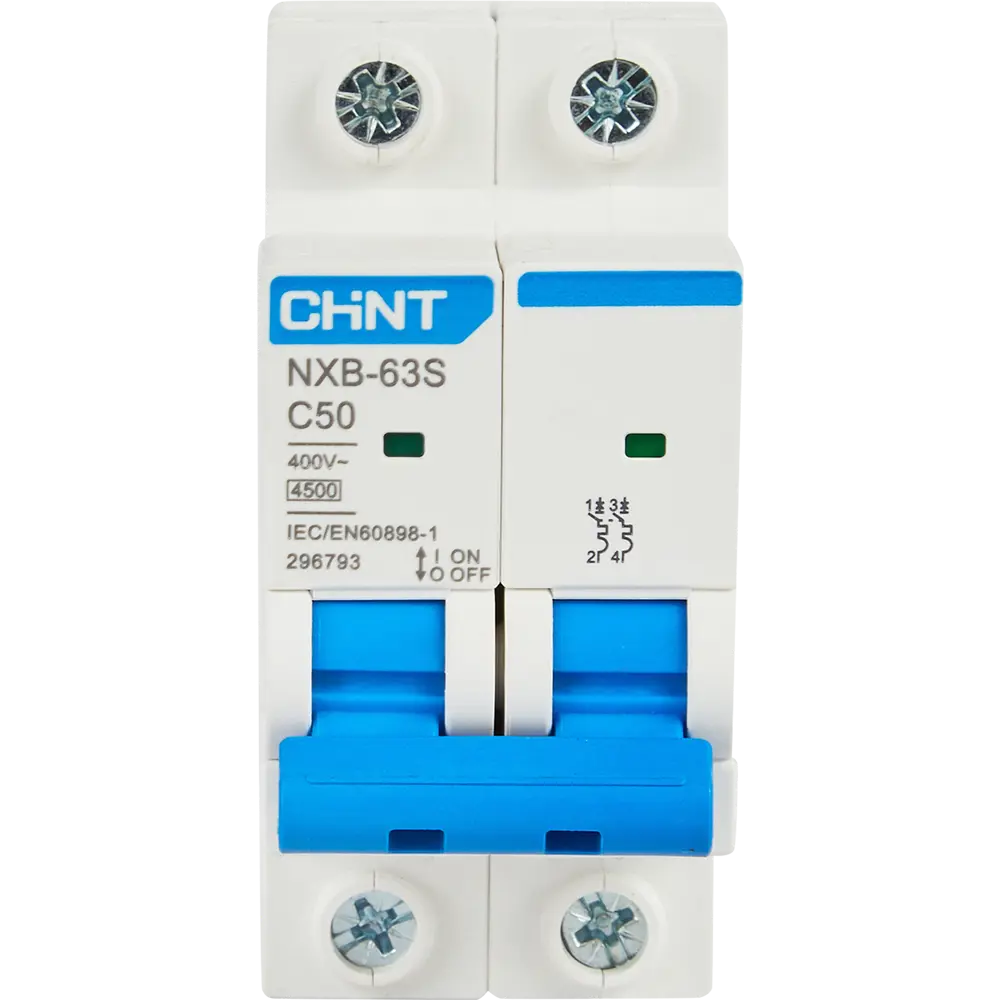 Автоматический выключатель CHINT NXB-63S 2P 50А - защита от перегрузок и КЗ 85334602 STLM-0061732 - Вид №1